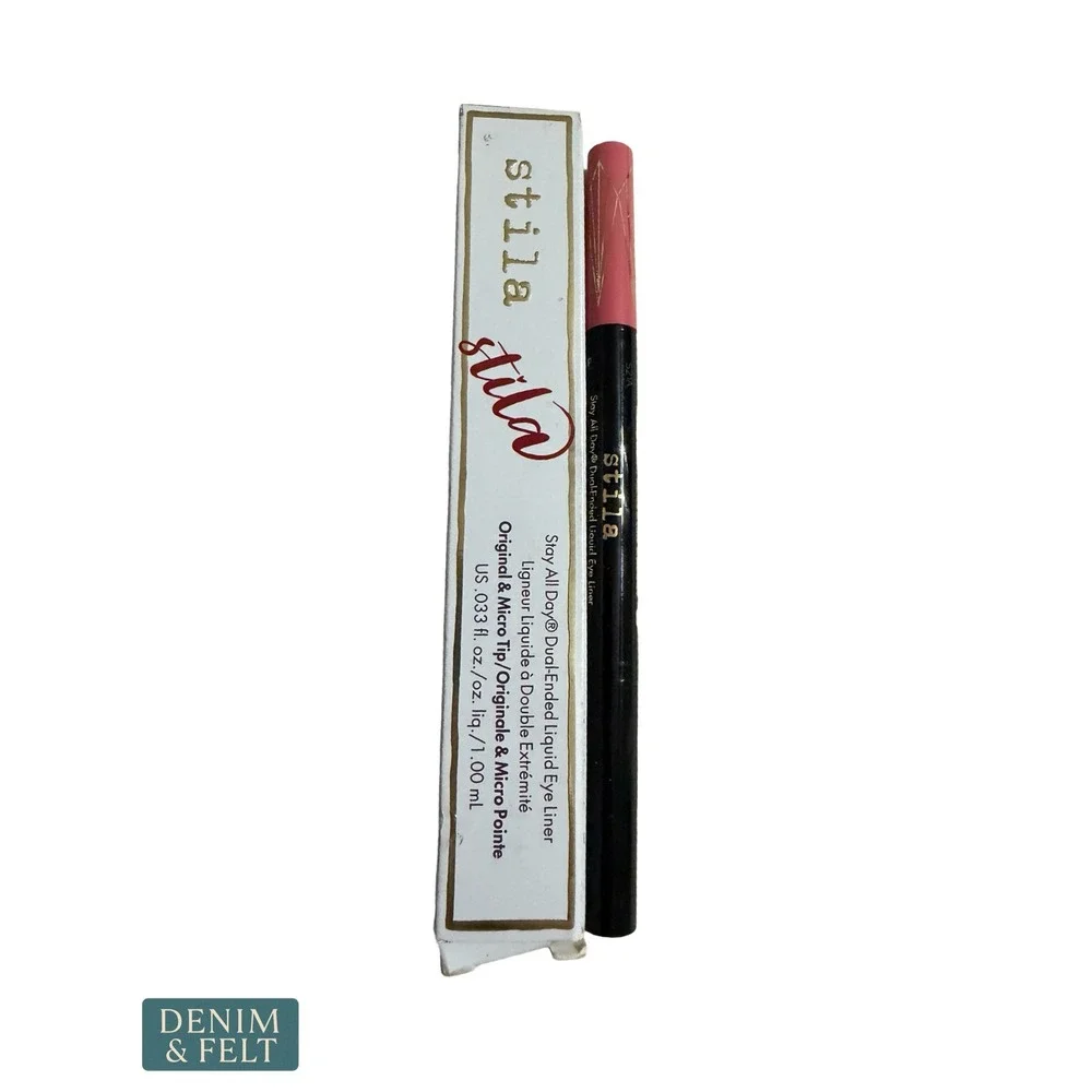 NEW Stila Stay All Day Dual-Ended Liquid Eye Liner Intense Black Rum Punch